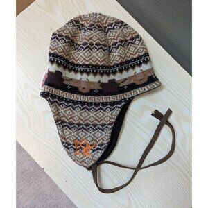 True Religion Brown Nordic Wool Winter Beanie Hat Adult One Size